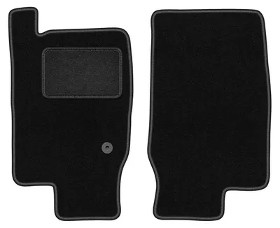 Produktbild von Velours-Fußmatten Vorne passend für Ford Explorer (Kundendesign, Bj. 0) –  schwarz, passgenau, mit Befestigungen set 2 Stk. - STANDARD