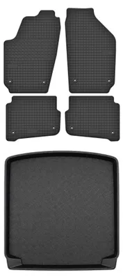 Produktbild von Gummimatten + Kofferraumwanne für Skoda Fabia I 1999-2007 (Kombi) – Schwarz, passgenau – Wielganizator