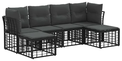Produktbild von vidaXL Outdoor-Sofagarnitur Schwarz Polyester