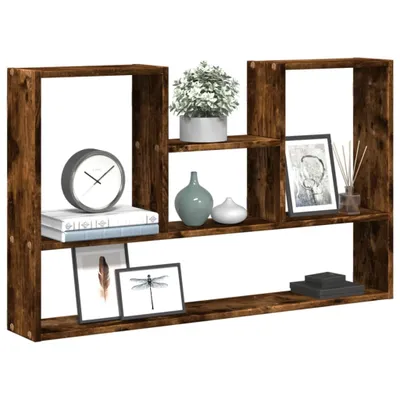 Imagen del producto de Maison Exclusive: Estantería de pared en roble ahumado, 99x15x60 cm, fabricada en material de madera