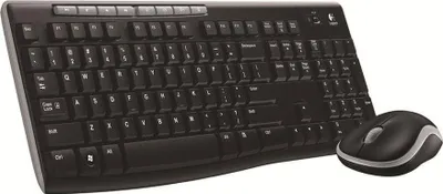 Obrázok produktu pre Logitech 920-004508, Plná veľkosť (100 %), Bezdrôtový, RF Wireless, QWERTY, Čierna, Obsahuje myš