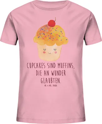 Produktbild von Mr. & Mrs. Panda Kleinkinder T-Shirt Cupcake 9-11 Jahre (134/146) - Baumwolle Pink - Geschenk, Kindershirt, Kinder Jungen, Teenager, Mädchen, Cupcakes, Lustige Sprüche, Koch