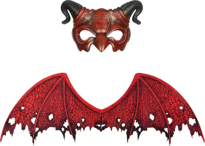 Produktbild von Dämonenkostüm-Zubehör für Erwachsene, Teufel, Cosplay-Maske, Halloween, Dämonenflügel, Requisite für Maskerade, Party, Cosplay