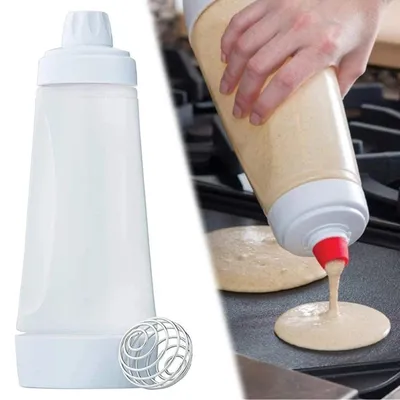 Teigdispenser-Flasche mit Deckel, 28 cm, für Pfannkuchen, Muffins & Crêpes
