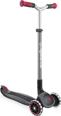 Image de GLOBBER MASTER LIGHTS - Trottinette enfant, 125/80 mm, ABEC 5, 3 roues, réglable en hauteur, roues lumineuses LED, noir-rouge
