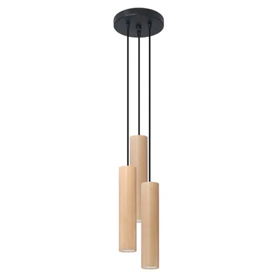 Image de Lampe suspendue LINO 3P 3xGU10 10W bois 100x20x20cm Sollux Lighting