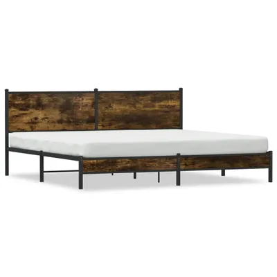 Immagine prodotto di vidaXL Letto in metallo senza materasso rovere fumé 200x200 cm