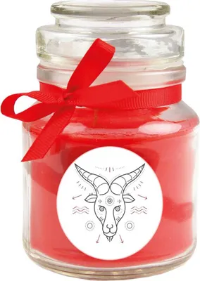 Produktbild von HS Candle "Sternzeichen" Duftkerze Rose im Bonbonglas ( Steinbock ) - viele Motive zur Auswahl, 120g - Brenndauer bis zu 30 Std - Capricorn