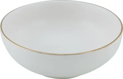 Produktbild von Schale - Creme matt - Steinzeug - mit goldfarbenem Rand
