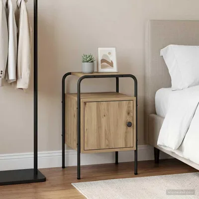 Immagine prodotto di vidaXL Comodino in legno effetto rovere artigianale, 35 x 36,5 x 56 cm