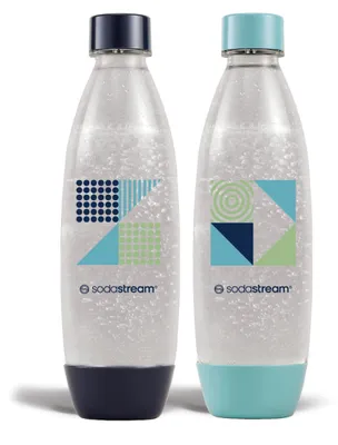 Image de SodaStream : 2 bouteilles de 1 litre pour l'eau gazeuse et les boissons gazeuses | Technologie Snap & Lock
