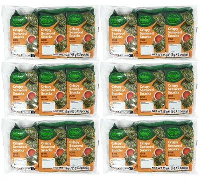 Produktbild von Bibigo Seealgen Snack Original SESAM 6x15g