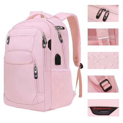 Produktbild von MODFU Rucksack Schule Arbeit & Freizeit Outdoor Sport Wandertasche Fahrradrucksack Laptoprucksack Daypack 33X48X20CM Rosa
