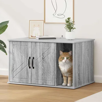 Produktbild von "Schlussverkauf" Katzenhaus moderne - Max. Gewicht: 60 kg - Graues Sonoma 85x55x50 cm Holzwerkstoff  C15741