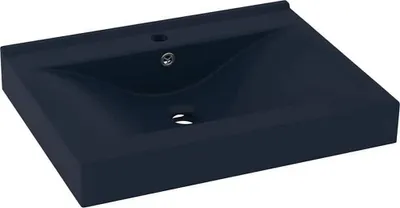 Produktbild von vidaXL Luxus-Waschbecken mit Hahnloch Matt-Dunkelblau 60x46 cm Keramik
