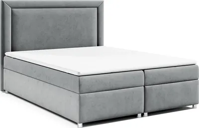 Produktbild von Best for Home Boxspringbett mit Bettkasten Trinity K-3 Bonellfederkern inkl. Topper, mit Lieferung 140x200-Grau