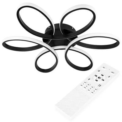 Produktbild von MasterLED Kronleuchter LED – 58 cm – Schwarz – Deckenmontage – smarte wohnzimmerlampe dimmbar mit Fernbedienung