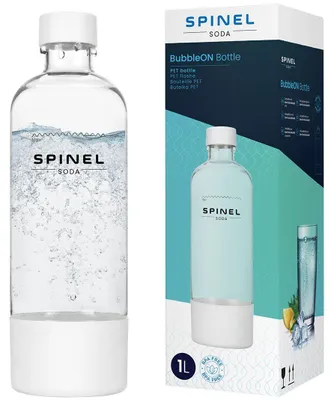 Obrázok produktu pre Fľaša SpinelSoda pre sycovač vody, 1 l, biela, bez BPA, náhradná fľaša, fľaša do sycovača, 1 ks