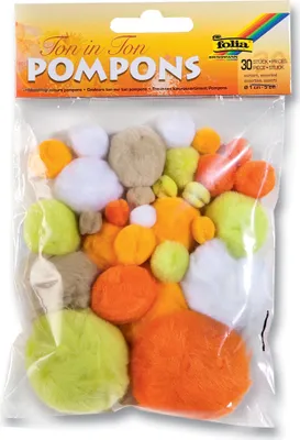 Produktbild von folia Pompons 30 Stück TON IN TON MIX Gelb 30 Stück