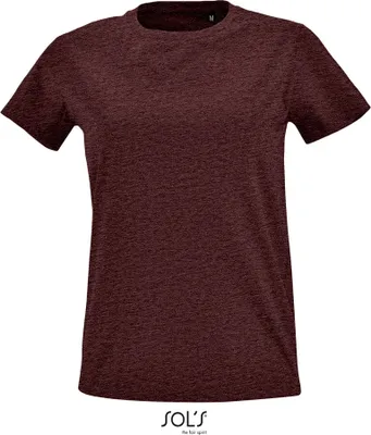 Produktbild von SOLs 02080 | Damen Round Neck Fitted T-Shirt Imperial - Farbe: Heather Oxblood - Größe: XL