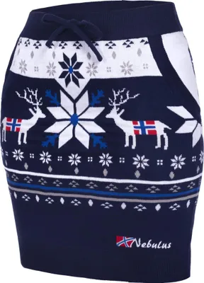 Produktbild von Nebulus Norweger Rock SKIRTY Damen, lässiger Rock, Winterrock, P6512 - Damen, navy-weiß, L/40