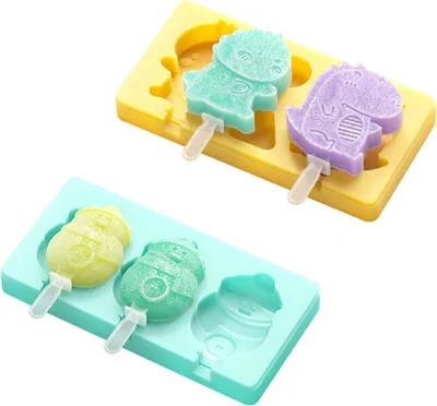 Produktbild von Set aus 2 Silikon-Eisformen für Männer - DIY-Popsicle-Formen für Kinder - BPA-frei
