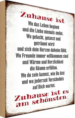 Produktbild von vianmo Holzschild 30x20 cm Zuhause ist am schönsten Geschenk