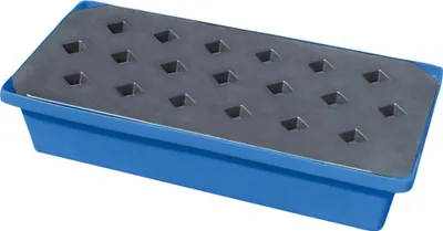 Produktbild von Schöller PE-Auffangwanne mit Rost für Kleingebinde 80,5x40,5x17cm, 31 Liter