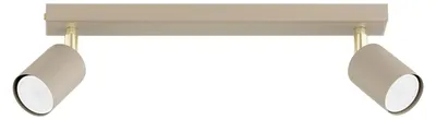 Produktbild von KAR-LIGHTING Spotbalken 2-flammig Beige/Ecru aus Metall – dezente Deckenleuchte für warme Wohnstile, flexibel ausrichtbar, GU10-Fassung