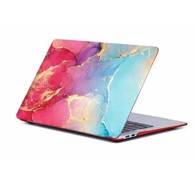 Produktbild von Schutzhülle für MacBook Air 13.6" Hülle Case (M5/M3/M2) 2026–2022 Hardcase 2-Teilig A3240 A3113 A2681 A3449 Tasche Hülle Etui - Pink/Gold Marmoriert