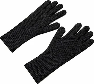 Produktbild von Gestrickte Telefonhandschuhe mit Fingerausschnitt uni schwarz