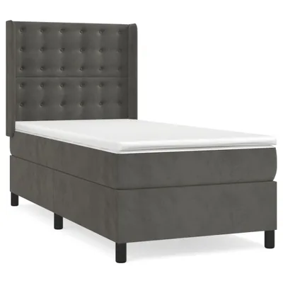 Immagine prodotto di vidaXL Letto a molle con materasso grigio scuro 100x200 cm in velluto