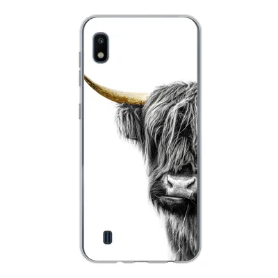 Produktbild von MuchoWow® Handyhülle Schutzhülle Hülle für Samsung Galaxy A10 Schottischer Highlander - Tiere - Schwarz und Gold Silikon Softcase Handy Hülle - Schutzhülle