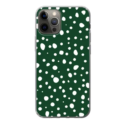 Produktbild von MuchoWow® Handyhülle Schutzhülle Hülle für iPhone 13 Pro Polka dots - Weiß - Grün Silikon Softcase Handy Hülle - Handy-Tasche