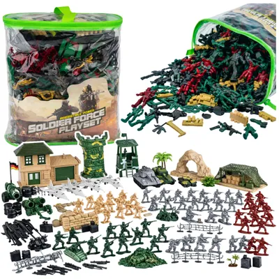 Immagine prodotto di Base militare, soldatini, veicoli: grande set militare da 300 pezzi.