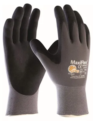 Montagehandschuhe 12 Paar, Größe XL, Nitril-Nylon, grau/schwarz