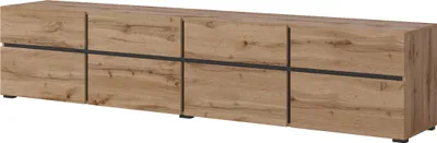 Zdjęcie produktu dla Szafka RTV Cross 40 z szufladami 225 cm - dąb wotan / czarny