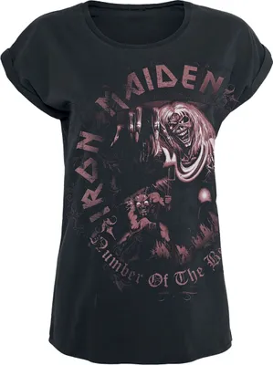 Produktbild von Iron Maiden T-Shirt Damen Number Of The Beast schwarz/used look XL