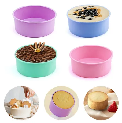 Produktbild von Silikon-Backform für Muffins Cupcakes und Tartelettes - Hitzebeständige Puddingform - 4 Stück