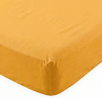 Image de Drap de lit HappyFriday BASIC Mustard 200 x 200 x 32 cm