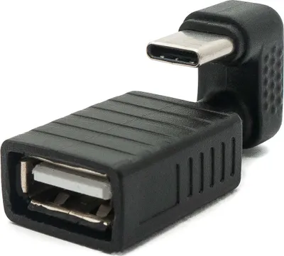 Zdjęcie produktu dla SYSTEM-S USB 3.1 U Turn 180° adapter wtyczki typu C do gniazda 2.0 typu A w kolorze czarnym
