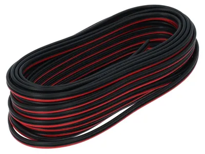 Image de 0810598 : Câble pour haut-parleurs, 2 x 0,75 mm, 10 mètres, noir/rouge