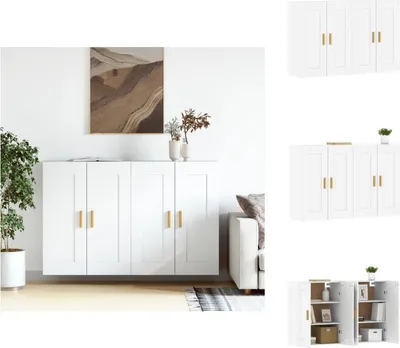 Produktbild von vidaXL Wandschränke 2 Stk. Weiß Holzwerkstoff - Sideboards