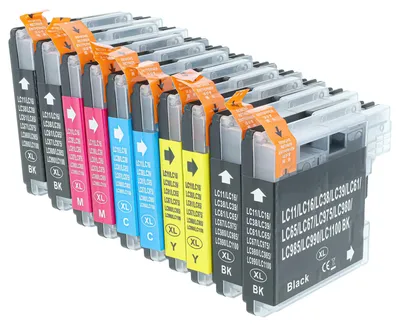 Produktbild von vhbw 10x Tintenpatronen kompatibel mit Brother MFC-J615W, MFC-J615, MFC-J415W Drucker (Kompatibel)