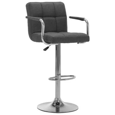 Image de vidaXL Tabouret de bar 2 pcs. Tissu gris foncé