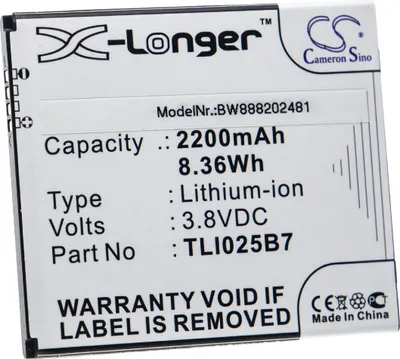 Produktbild von vhbw Akku Ersatz für Alcatel TLI025B7 für Handy Smartphone Telefon (2200 mAh, 3,8 V, Li-Ion)