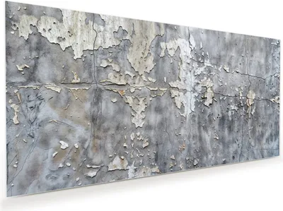 Produktbild von Glasbild 80x40cm in XXL für Wohnzimmer, Schlafzimmer Motiv Abblätternde Wand