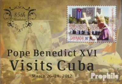Produktbild von Briefmarken Grenada 2012 Mi Block819 (kompl.Ausg.) postfrisch Kuba-Besuch Papst Benedikt XVI.