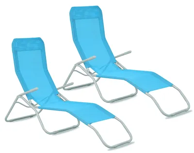 Produktbild von Aga 2x Gartenliege SIESTA MR4250 Hellblau
