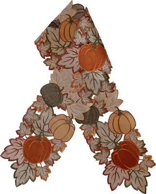 Produktbild von Tischläufer DORA Kürbisse & Blätter Herbst Polyester 20 x 160 cm